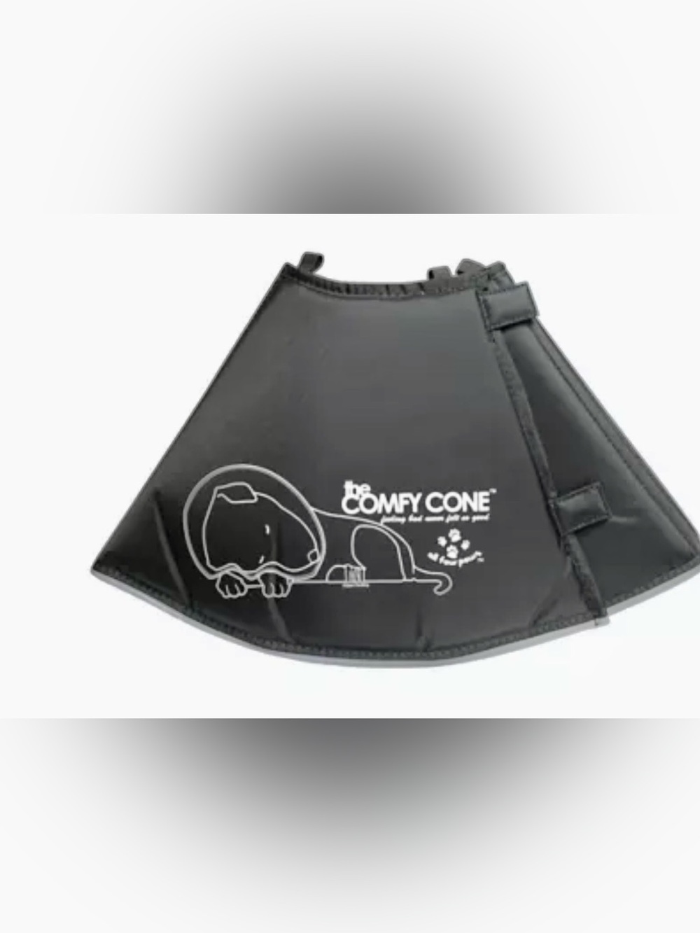 All Four Paws Dog Comfy Cone E-Collar, Soft Recovery Dog Collar, Black Sz Large